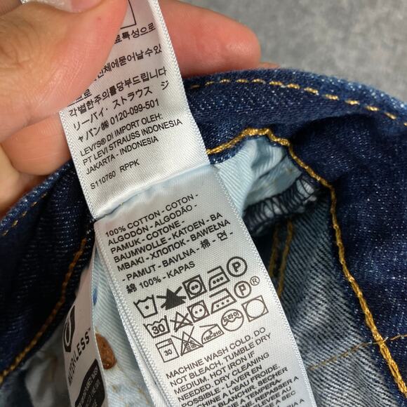 Levi's 501 Jeans Womens W27 L30 Dark Wash Skinny Fit Straight Leg Stretch Denim - Picture 8 of 13